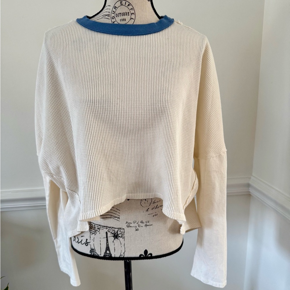 Free People sz large long sleeve thermal top